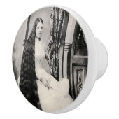 Victoriaans vrouw met lang haar keramische knop (Rechts)