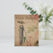  Victoriaans Vrouw met Parasol Briefkaart (Staand voorkant)
