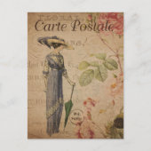  Victoriaans Vrouw met Parasol Briefkaart (Voorkant)