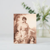  Victoriaans Vrouw met Rand Collie Dog Retro Briefkaart (Staand voorkant)