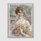 Victoriaans vrouw met Rozen op gedifferentieerde W (Voorkant)