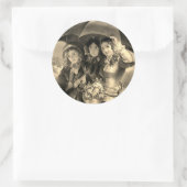 Victoriaans vrouw met Victoriaans paraplu's Ronde Sticker (Tas)