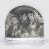 Victoriaans vrouw met Victoriaans paraplu's Sneeuwbol (Achterkant)