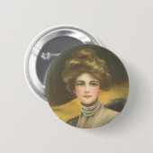 Victoriaans vrouw op een Button (Voorkant /achterkant)