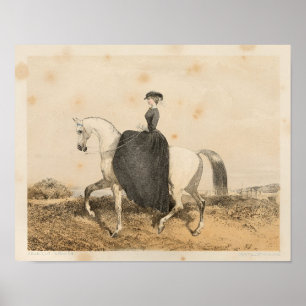 Victoriaans Vrouw Paardenkunst 1857 Poster