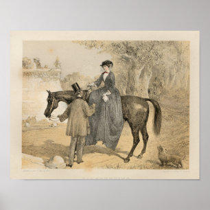 Victoriaans Vrouw Paardenkunst 1857 Poster