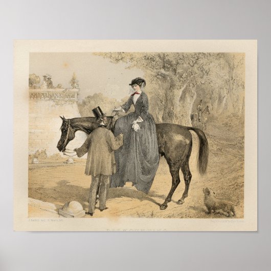 Victoriaans Vrouw Paardenkunst 1857 Poster (Voorkant)