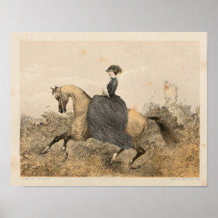  Victoriaans Vrouw Paardenkunst 1857 Poster
