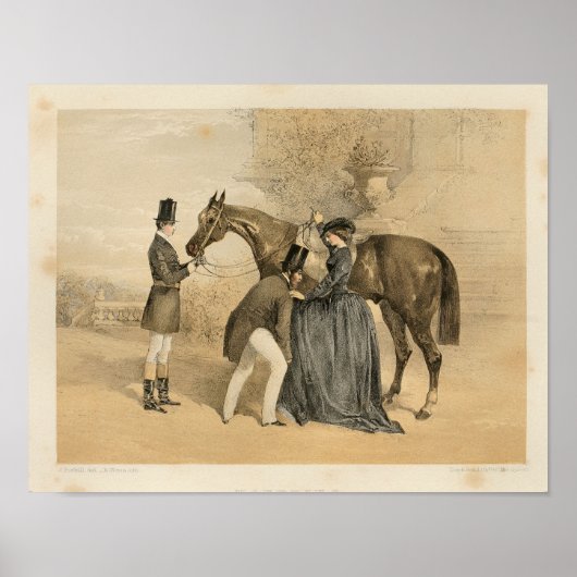  Victoriaans Vrouw Paardenkunst 1857 Poster (Voorkant)