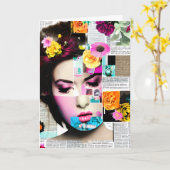 Victoriaans Vrouw Papier | Aan jou denken Kaart (Gele Bloem)