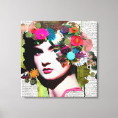 Victoriaans Vrouw Papier Collage Art Canvas Afdruk (Voorkant)