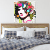 Victoriaans Vrouw Papier Collage Art Canvas Afdruk (Insitu (Slaapkamer))