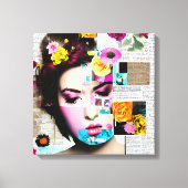 Victoriaans Vrouw Papier Collage Effect Kunst Canvas Afdruk (Voorkant)