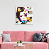 Victoriaans Vrouw Papier Collage Effect Kunst Canvas Afdruk (Insitu (Woonkamer))