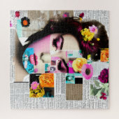 Victoriaans Vrouw Papier Collage Effect Kunst Legpuzzel (Horizontaal)