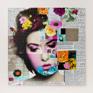 Victoriaans Vrouw Papier Collage Effect Kunst Legpuzzel