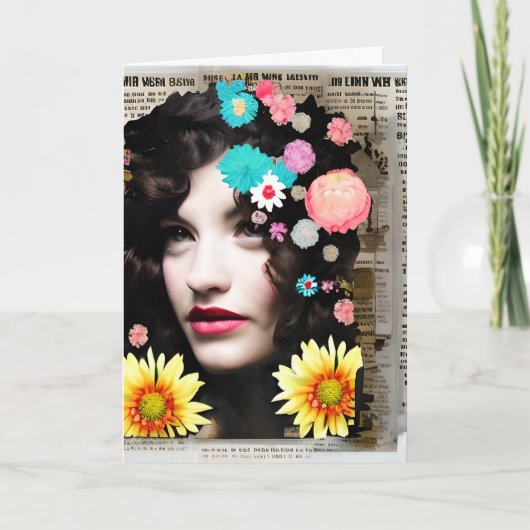 Victoriaans Vrouw Papier Collage | Grappige vriend Kaart (Voorkant)