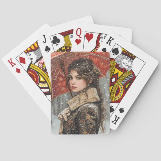 Victoriaans vrouw pokerkaarten (Achterkant)