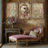 Victoriaans Vrouw Portret Terug  Barok Tissuepapier