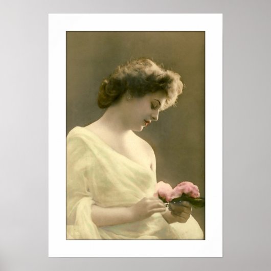 Victoriaans vrouw retrospectief romantisch poster (Voorkant)