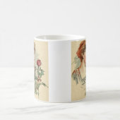  Victoriaans Vrouw Rode Rozenbloem Koffiemok (Center)