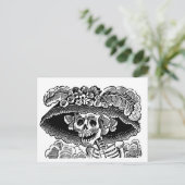 Victoriaans vrouw skelet José Posada Briefkaart (Staand voorkant)