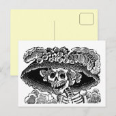 Victoriaans vrouw skelet José Posada Briefkaart (Voorkant / Achterkant)