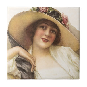 Victoriaans vrouw uit 1900 Tegeltje