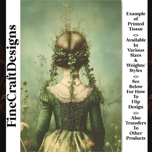 Victoriaans Vrouw van achteren, Field BE3 Decoupag Tissuepapier