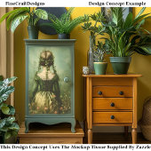 Victoriaans Vrouw van achteren, veld BE2 Decoupage Tissuepapier