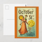 Victoriaans vrouw van  Halloween Greetings Briefkaart (Voorkant / Achterkant)