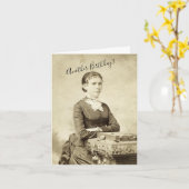  Victoriaans vrouw Verjaardag Kaart (Gele Bloem)