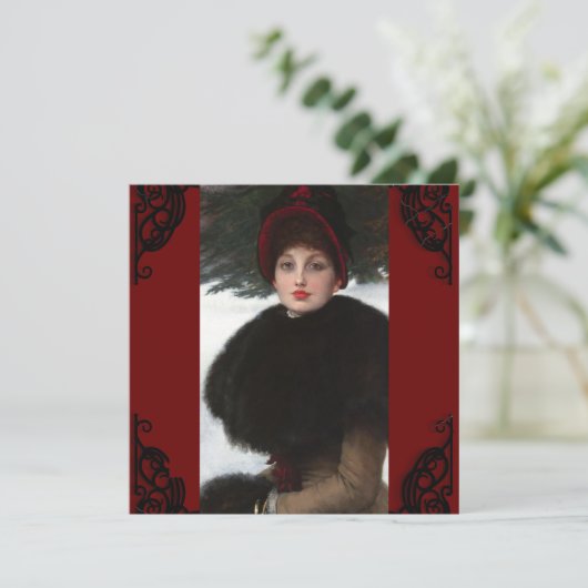 Victoriaans vrouw winterscène portret  (Staand voorkant)