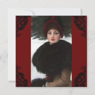 Victoriaans vrouw winterscène portret
