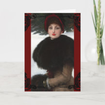 Victoriaans vrouw winterscène portret