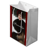 Victoriaans vrouw winterscène portret medium cadeauzakje (Voorkant Gekanteld)