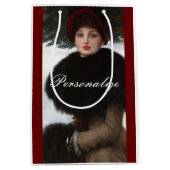 Victoriaans vrouw winterscène portret  medium cadeauzakje (Voorkant)