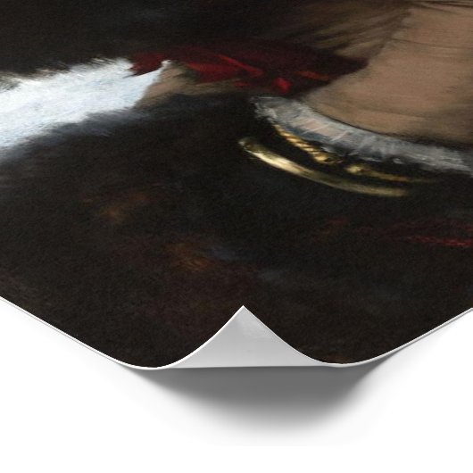 Victoriaans vrouw winterscène portret  poster (Hoek)