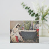 Victoriaans vrouw zwemt briefkaart (Staand voorkant)