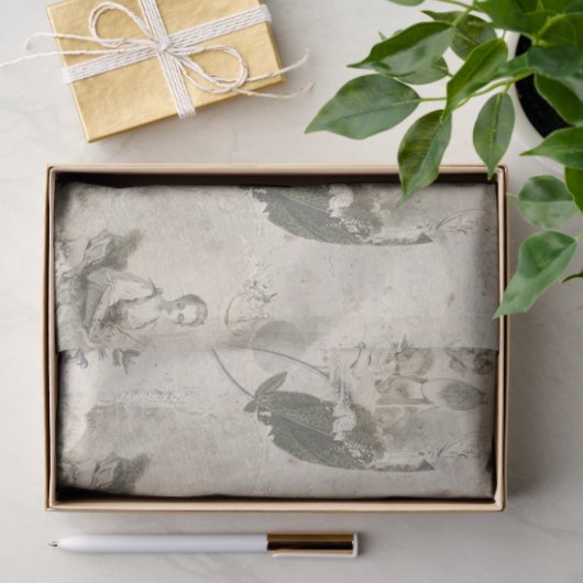  Victoriaans vrouwelijke kunstenaar Collage Tissuepapier (Geschenk)