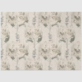 Victoriaans vrouwelijke kunstenaar Collage Tissuepapier