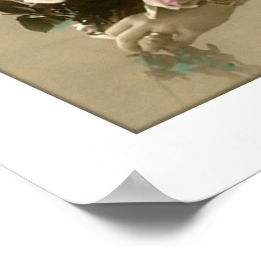 Victoriaans vrouwelijke rozen, romantisch poster (Hoek)