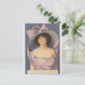 Victoriaans vrouwen in paars briefkaart (Staand voorkant)