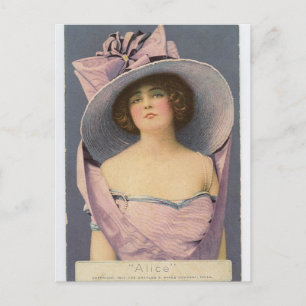 Victoriaans vrouwen in paars briefkaart