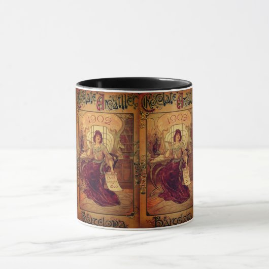 Victoriaans vrouwenchocoladereclame mok (Midden)