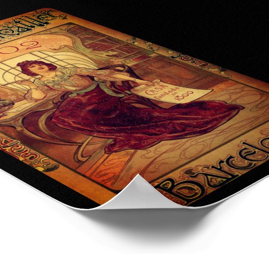 Victoriaans vrouwenchocoladereclame poster (Hoek)