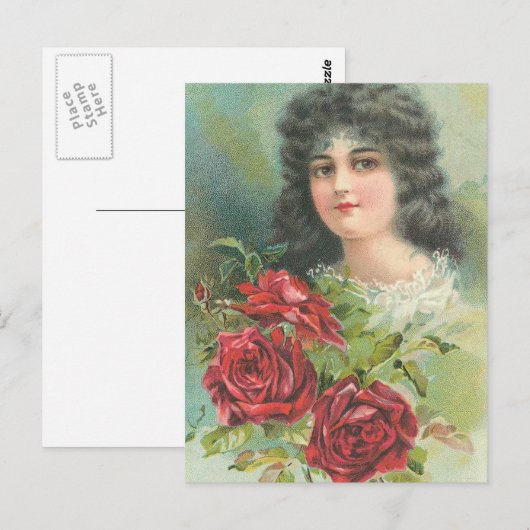  Victoriaans vrouwenportret Briefkaart (Voorkant / Achterkant)