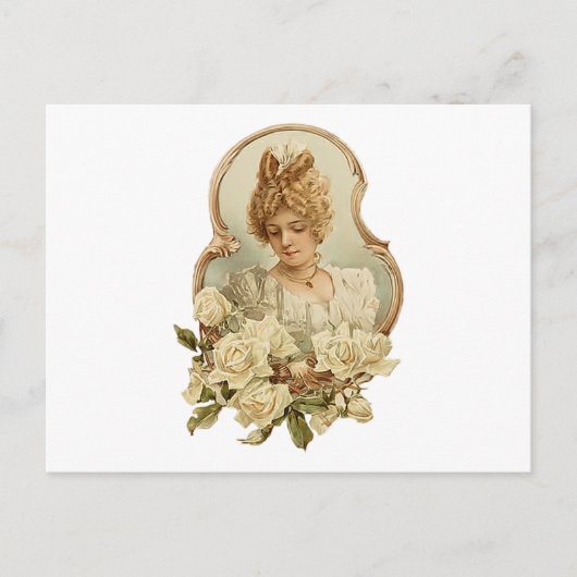 Victoriaans vrouwenportret briefkaart (Voorkant)