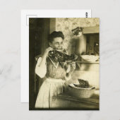  Victoriaans vrouwtjes die ribben eten Briefkaart (Voorkant / Achterkant)