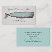  Victoriaans walvis met Aqua Back Visitekaartje (Voorkant / Achterkant)